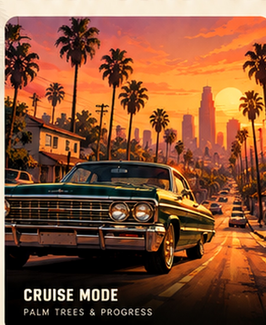 Lowrider at sunset